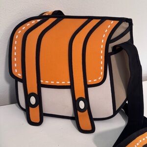 Orange and Cream Satchel Bag